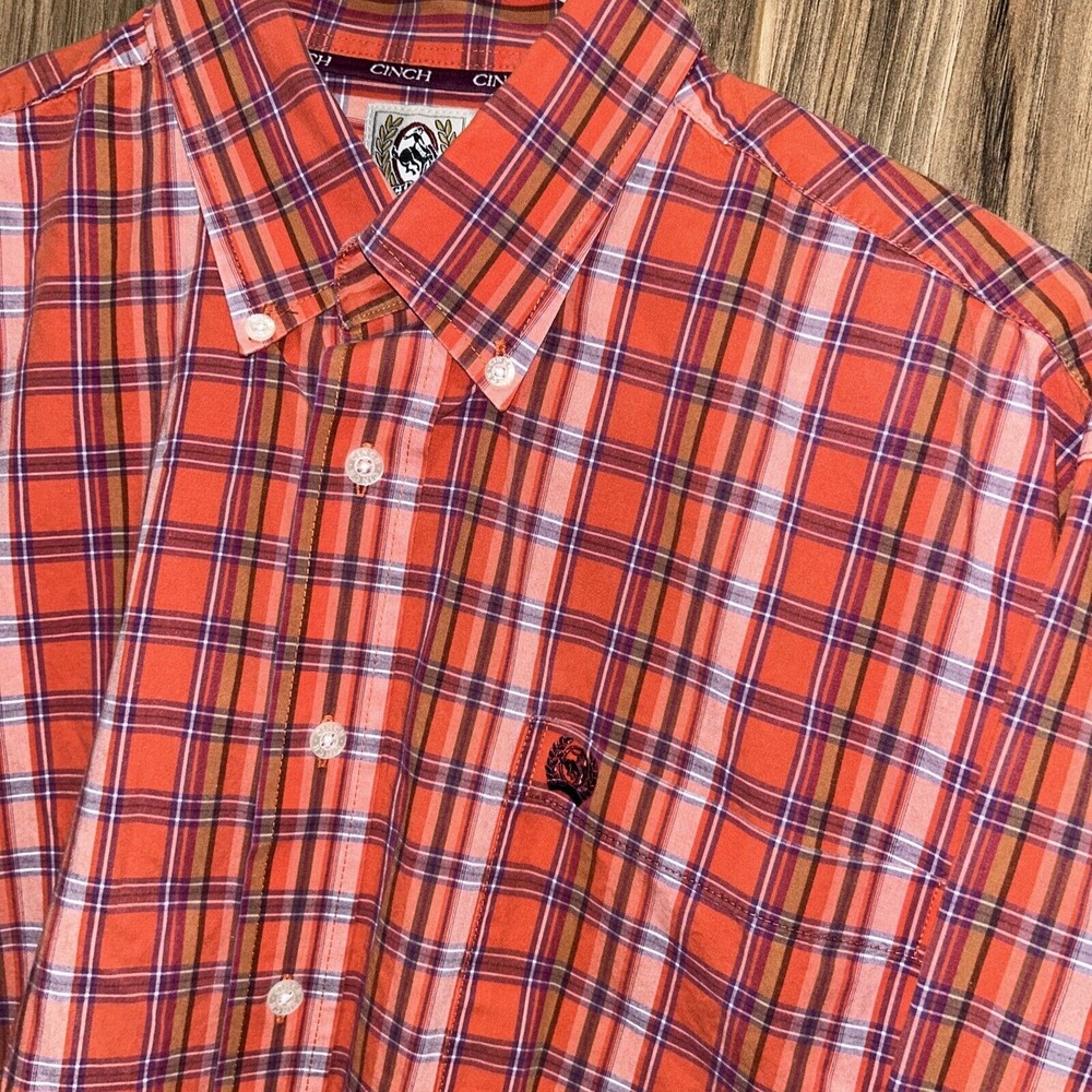 Cinch Mens Long Sleeve Button Up, Mens Medium